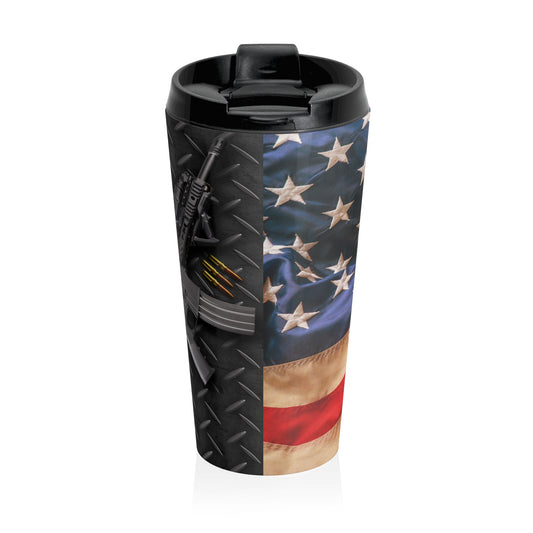 Patriotic Stainless Steel Travel Mug - 2nd That Design for Veterans and Outdoor Enthusiasts - Old Glory 1776 Apparel