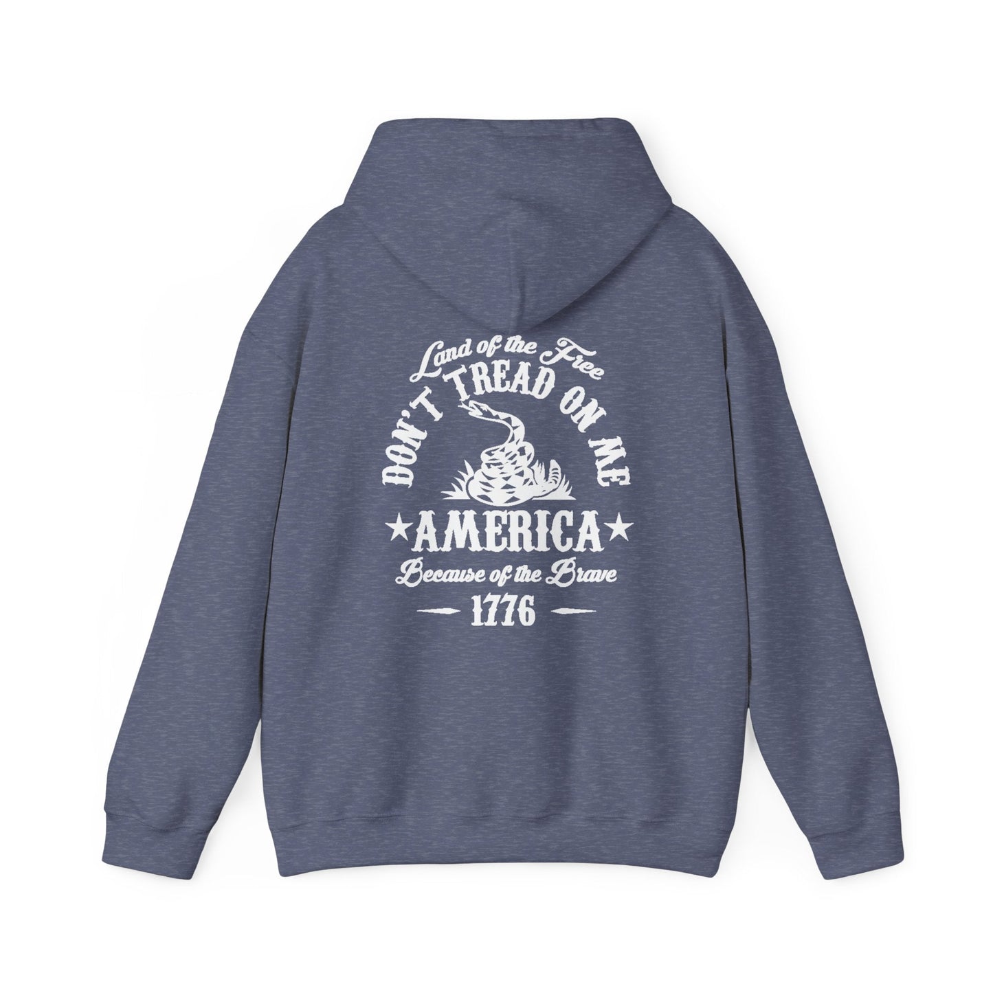 Liberty or Death Don't Tread on Me, Land of the Free Because of The Brave Unisex Hoodie (Back Print) - Premium Hoodie from Old Glory 1776 Apparel - Just $39.99! Shop now at Old Glory 1776 Apparel