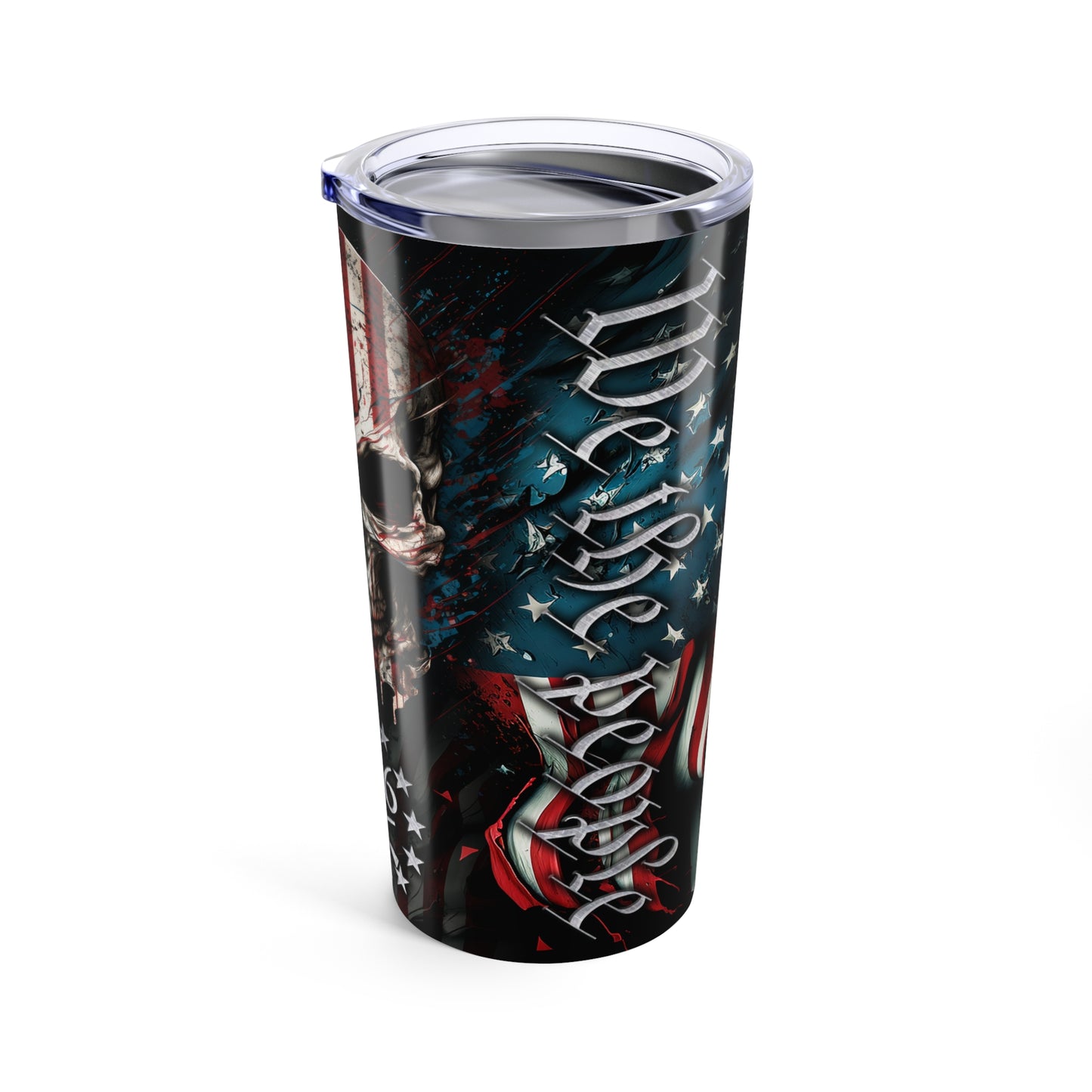 Patriotic Skull 20oz Tumbler - Stainless Steel Travel Mug for Veterans & Freedom Lovers - Old Glory 1776 Apparel