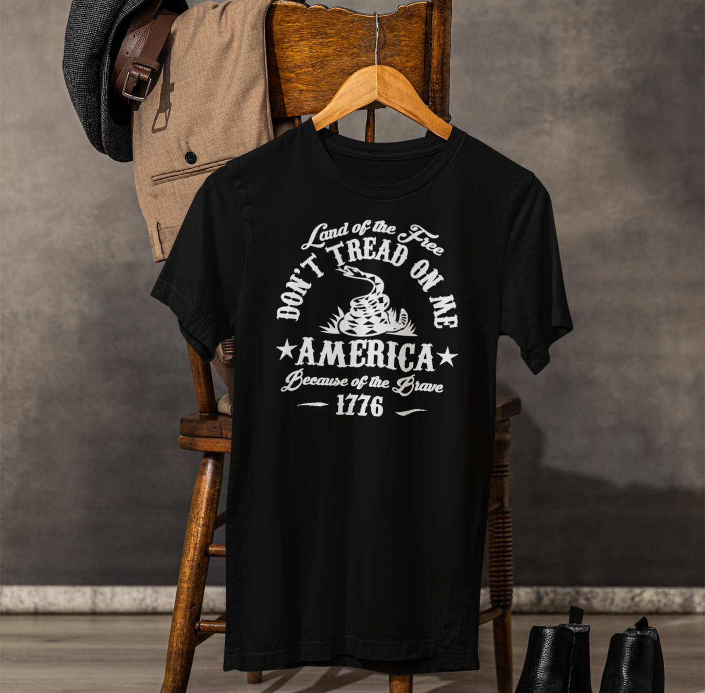 Land of The Free, Don't Tread on Me Unisex T-Shirt, Patriotic Tee, Independence Day, 4th of July Tee - Old Glory 1776 Apparel