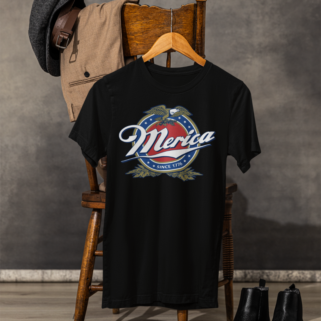 Patriotic American Tee - Merica Design, Unisex Short Sleeve Shirt for BBQ, Independence Day, Family Gatherings, Casual Wear, Gift