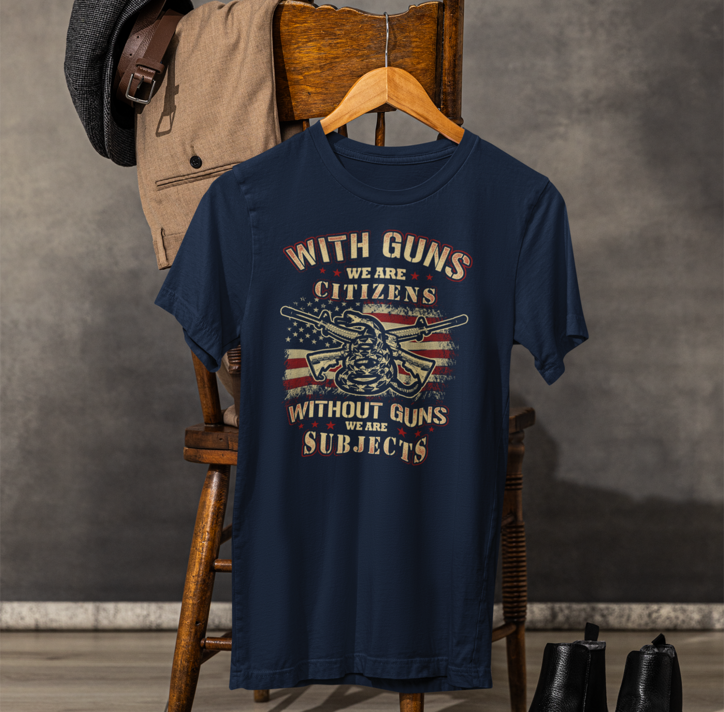 With guns we are citizens, without guns we are subjects Unisex T-Shirt, 2nd Amendment Tee, Patriotic Shirt, Pro-Gun Apparel - Old Glory 1776 Apparel
