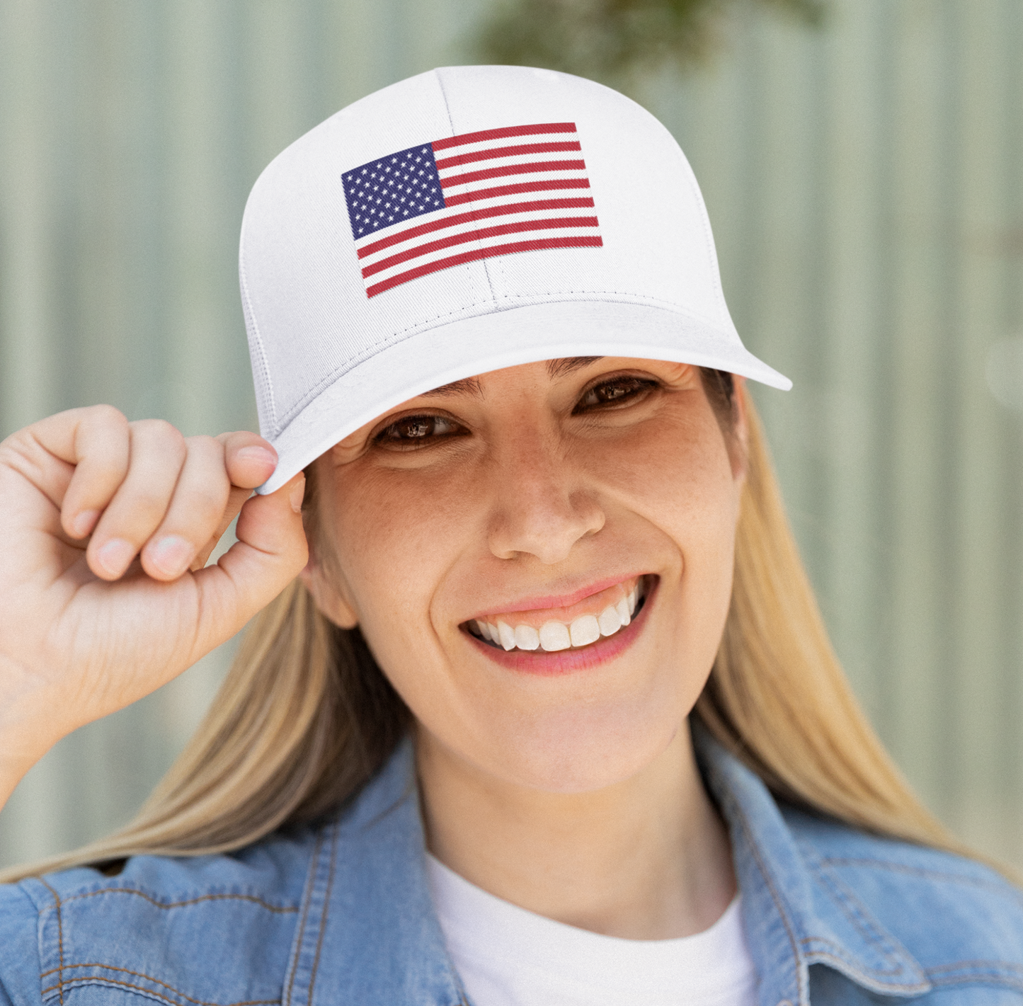 Patriotic Snapback Trucker Cap - USA Flag Design - Old Glory 1776 Apparel