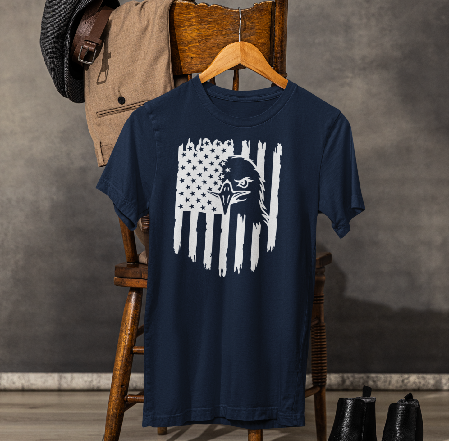 Patriotic Eagle Flag Unisex T-Shirt, Patriotism, Celebrate Freedom - American Pride Tee, USA Flag Shirt - Old Glory 1776 Apparel