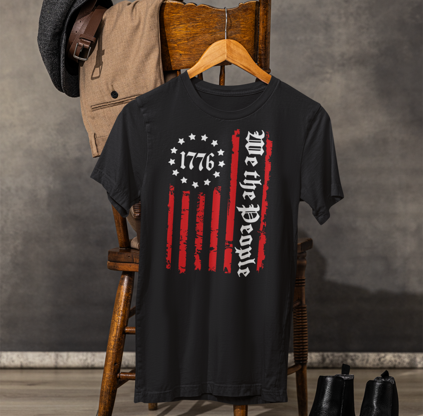 1776 Patriotic Flag Unisex T-Shirt, American Independence Day Shirt, Vintage 1776 T-Shirt, Red White Blue Tee - Old Glory 1776 Apparel