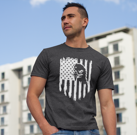 Patriotic Eagle Flag Unisex T-Shirt, Patriotism, Celebrate Freedom - American Pride Tee, USA Flag Shirt - Old Glory 1776 Apparel