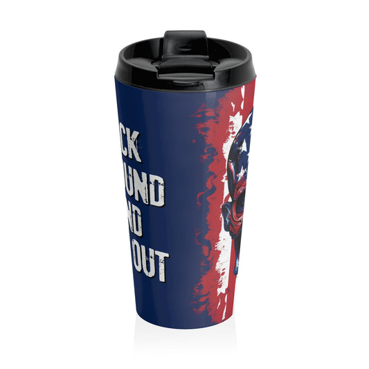Patriotic Skull Travel Mug - Perfect for Adventurers & Gear Enthusiasts - Old Glory 1776 Apparel