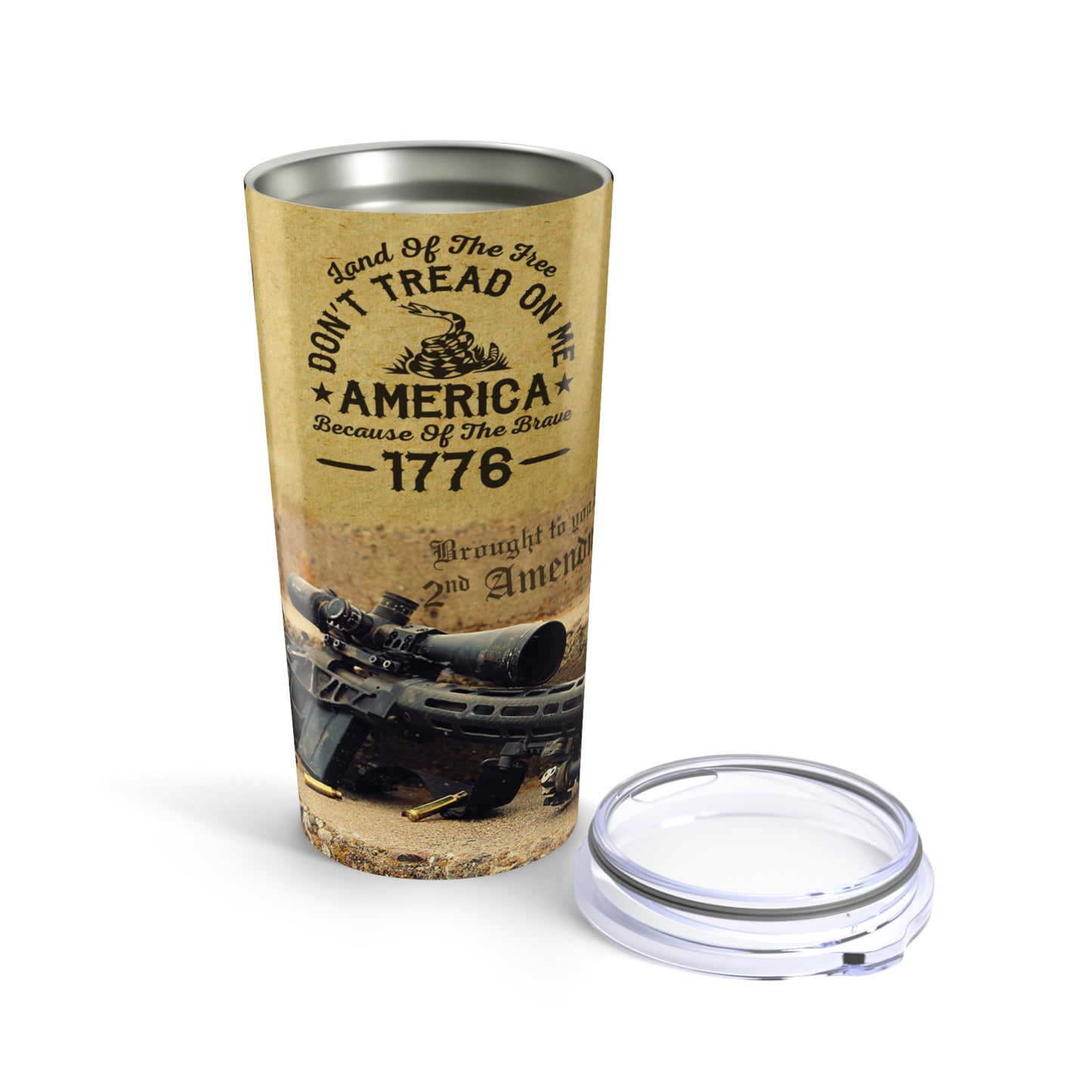 Patriotic 20oz Tumbler, Don't Tread on Me' with American Flag Design - Old Glory 1776 Apparel