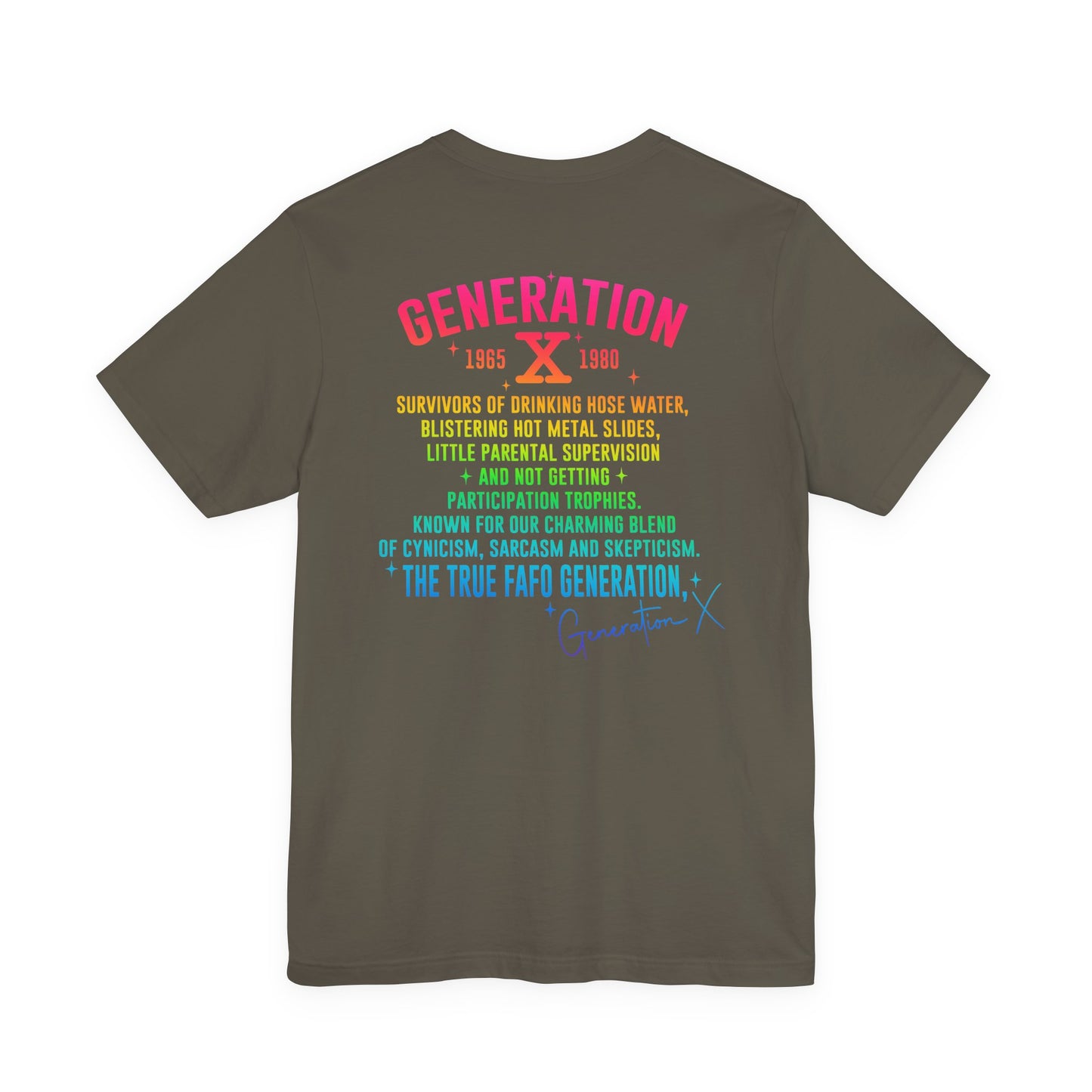 Retro Gen X T-Shirt, Vintage Style Tee, Unisex Graphic Tee, Nostalgic 80s Shirt, Perfect for Gen X Fans, Gift for Retro Lovers - Old Glory 1776 Apparel