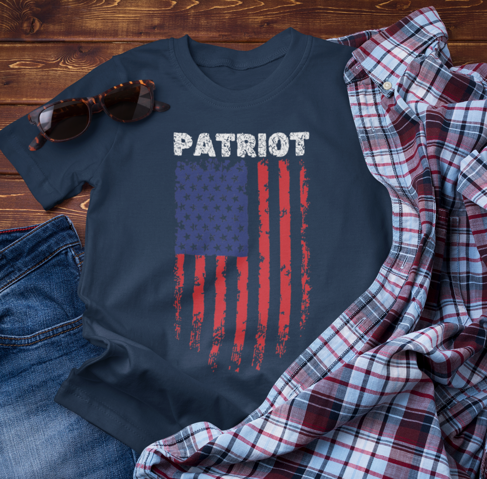 Patriot Flag Unisex T-Shirt, American Pride Tee, Fearless and Bold Shirt, USA Patriotism Top, Patriotic Gift - Old Glory 1776 Apparel