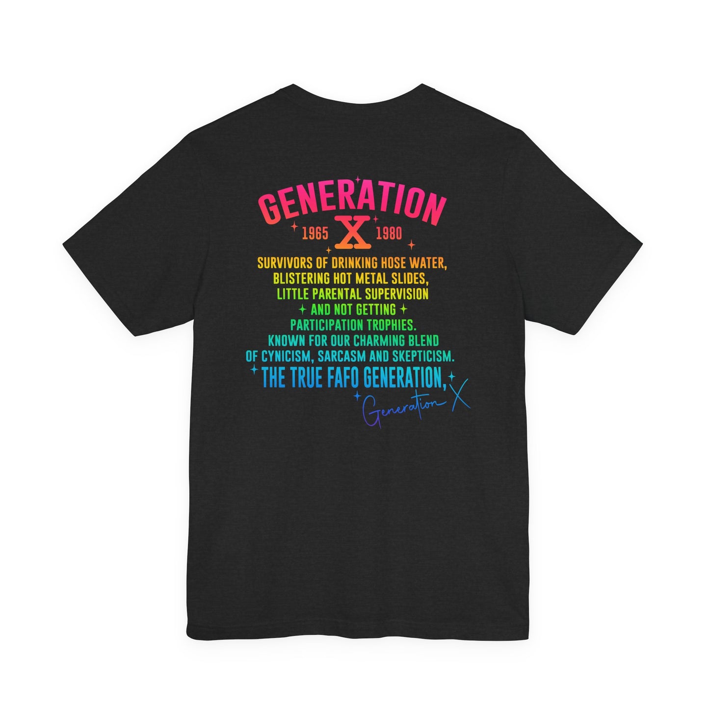 Retro Gen X T-Shirt, Vintage Style Tee, Unisex Graphic Tee, Nostalgic 80s Shirt, Perfect for Gen X Fans, Gift for Retro Lovers - Old Glory 1776 Apparel