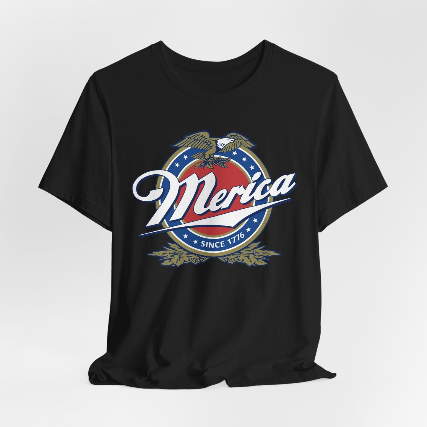 Patriotic American Tee - Merica Design, Unisex Short Sleeve Shirt for BBQ, Independence Day, Family Gatherings, Casual Wear, Gift