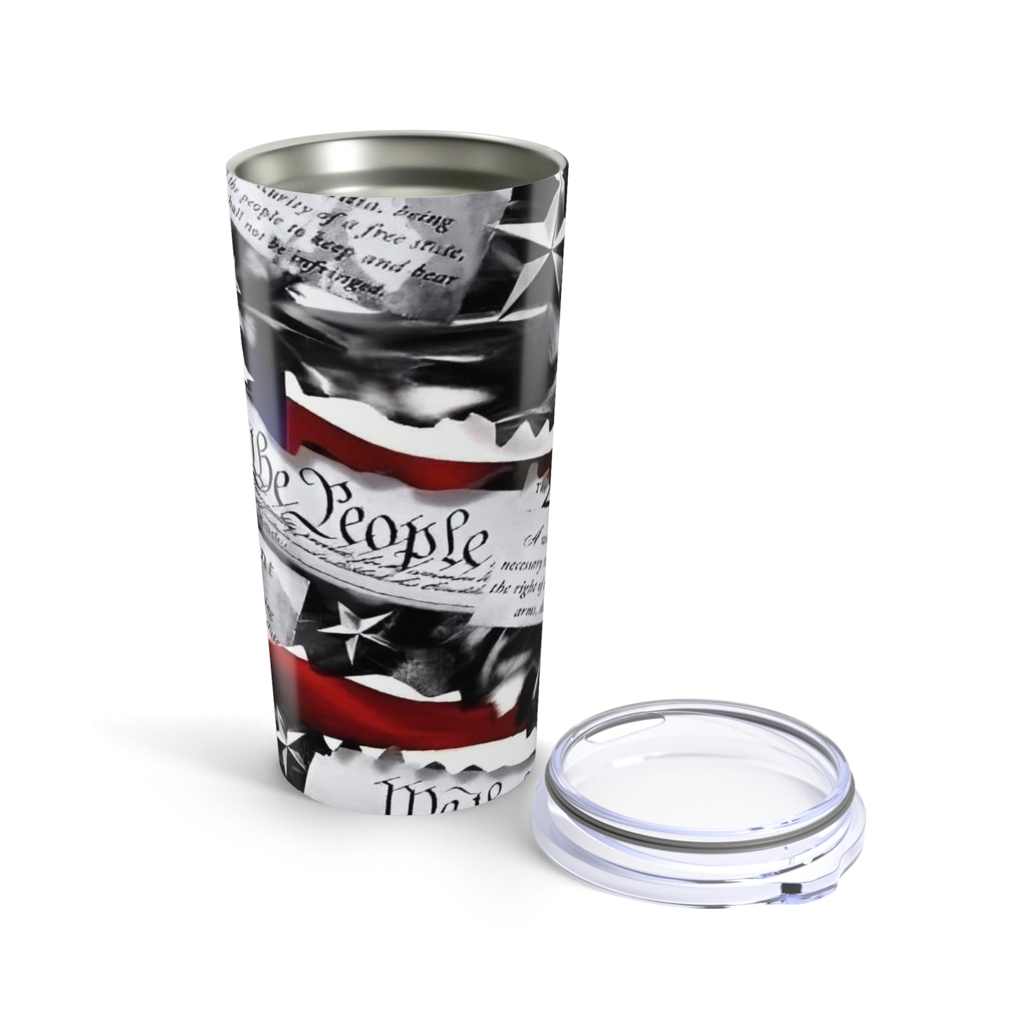 Patriotic 20oz Tumbler - Inspirational Quote & American Flag Design - Old Glory 1776 Apparel