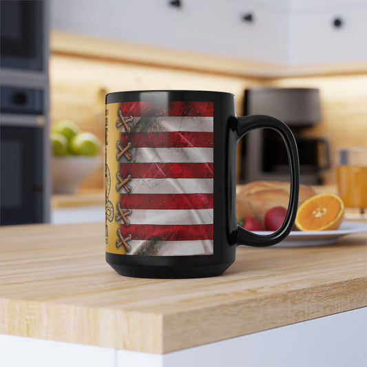 Patriotic Gadsden Flag Mug – Yellow Don’t Tread On Me Rattlesnake Design – 1776 Liberty or Death – 11oz & 15oz