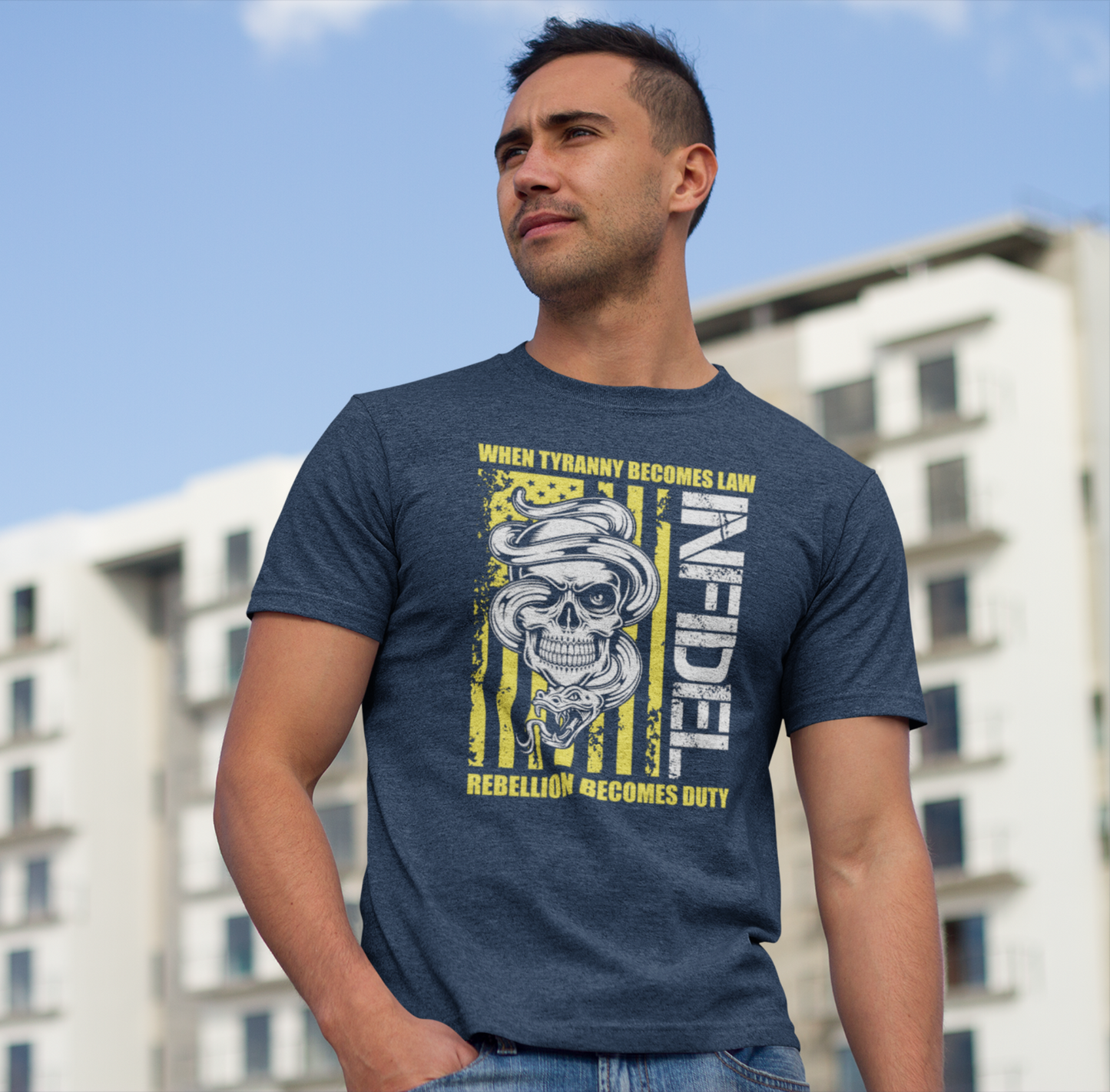 Infidel Rebellion Unisex T-Shirt, Patriotic Gift, Political Tee, Anti Tyranny USA Shirt, Protest Apparel - Old Glory 1776 Apparel