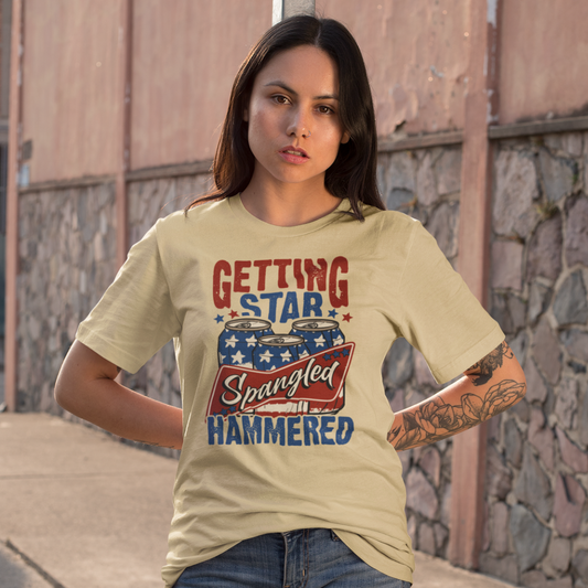 Star Spangled Hammered Tee - Fun Independence Day Shirt, Casual Summer Wear, Party T-Shirt, BBQ Outing Gift, USA Pride Apparel - Old Glory 1776 Apparel