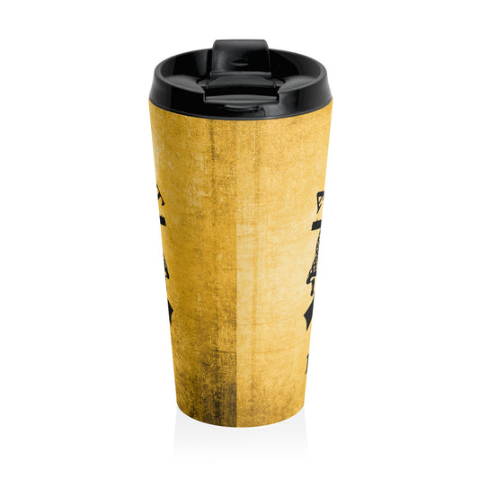 The First Amendment Defines Us, The Second Defends Us, 15oz Stainless Steel Travel Mug, Patriotic Tumbler, 2nd Amendment - Old Glory 1776 Apparel