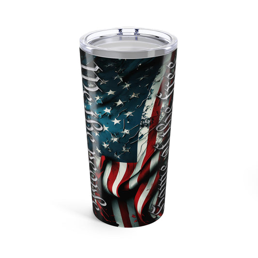 Patriotic Skull 20oz Tumbler - Stainless Steel Travel Mug for Veterans & Freedom Lovers - Old Glory 1776 Apparel