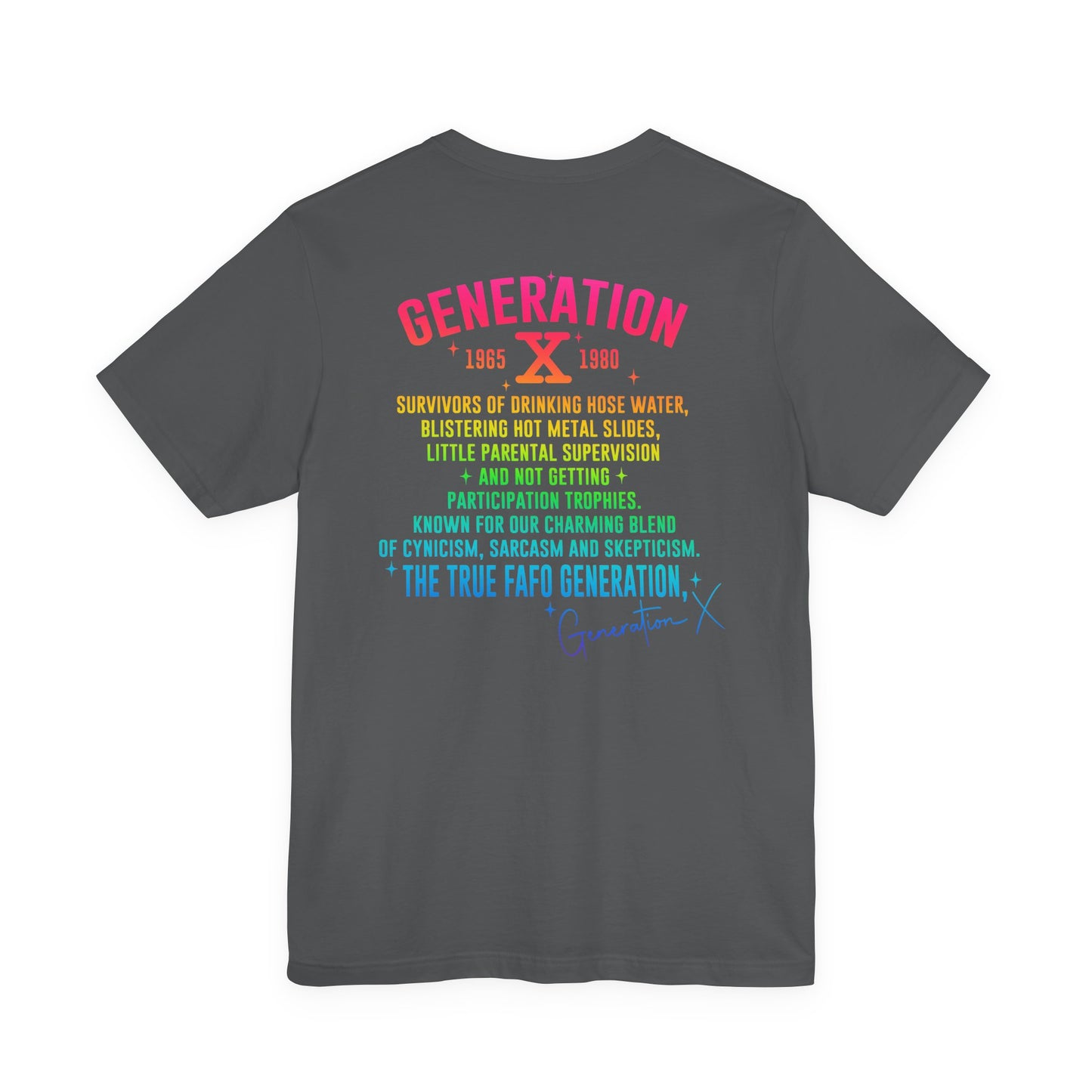 Retro Gen X T-Shirt, Vintage Style Tee, Unisex Graphic Tee, Nostalgic 80s Shirt, Perfect for Gen X Fans, Gift for Retro Lovers - Old Glory 1776 Apparel