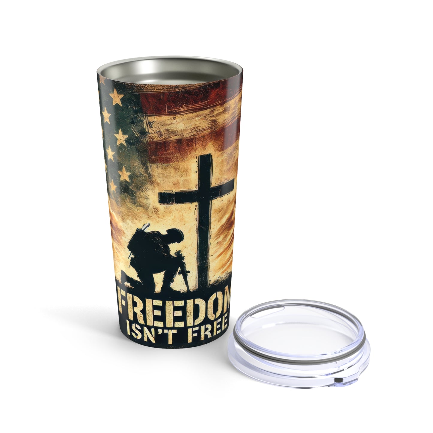 Freedom Isn't Free, Patriotic 20oz Tumbler - Old Glory 1776 Apparel