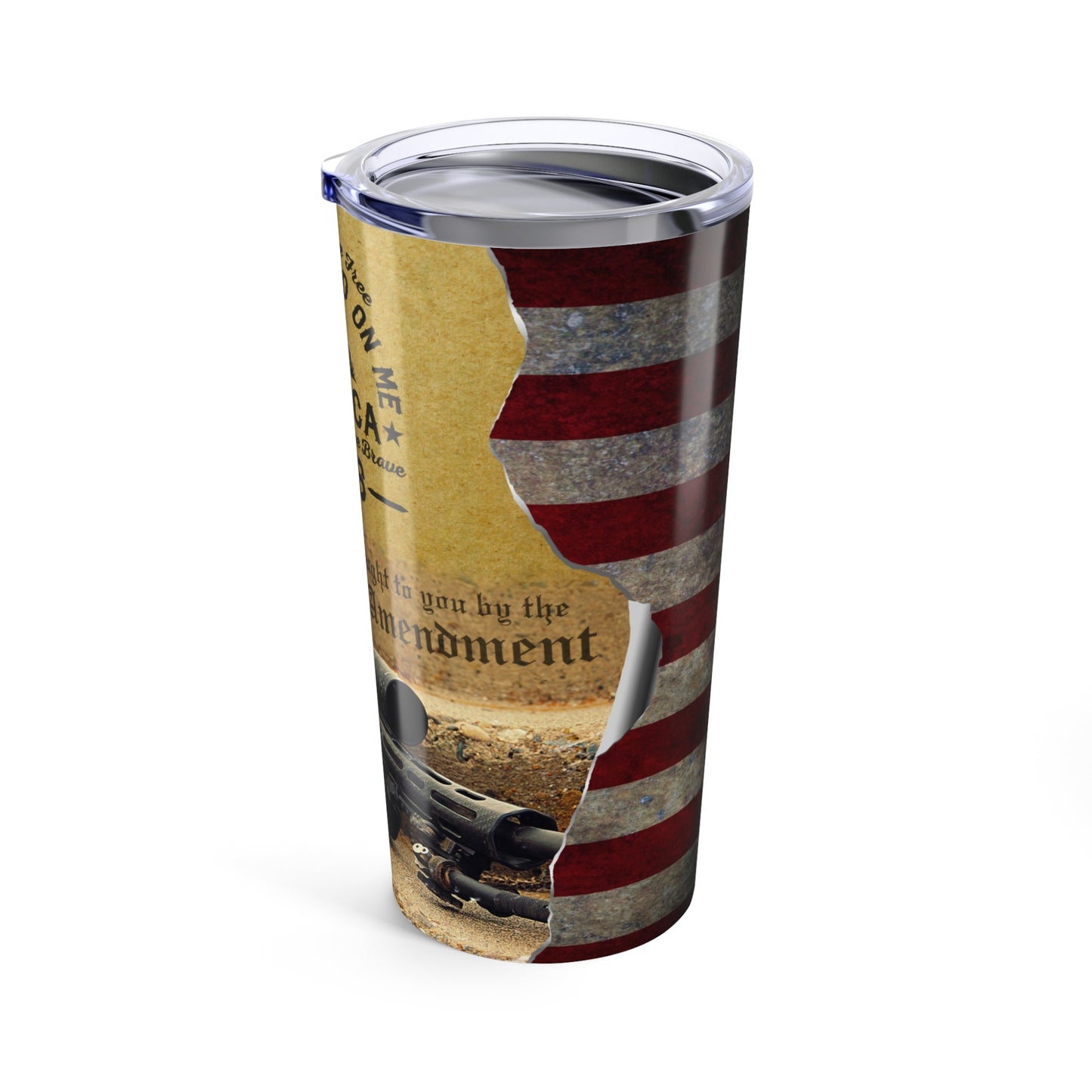 Patriotic 20oz Tumbler, Don't Tread on Me' with American Flag Design - Old Glory 1776 Apparel