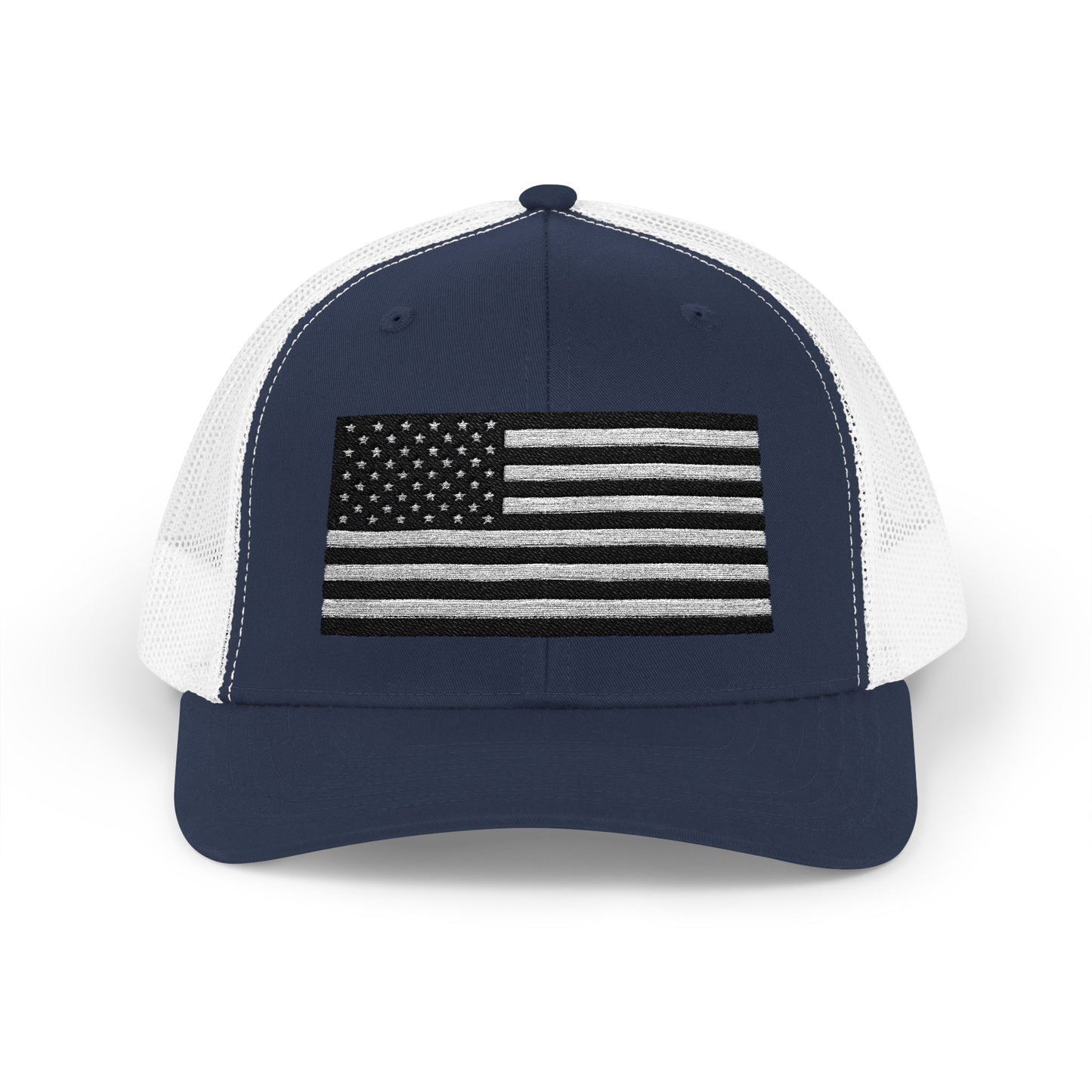 Patriotic Snapback Trucker Cap - American Flag Design