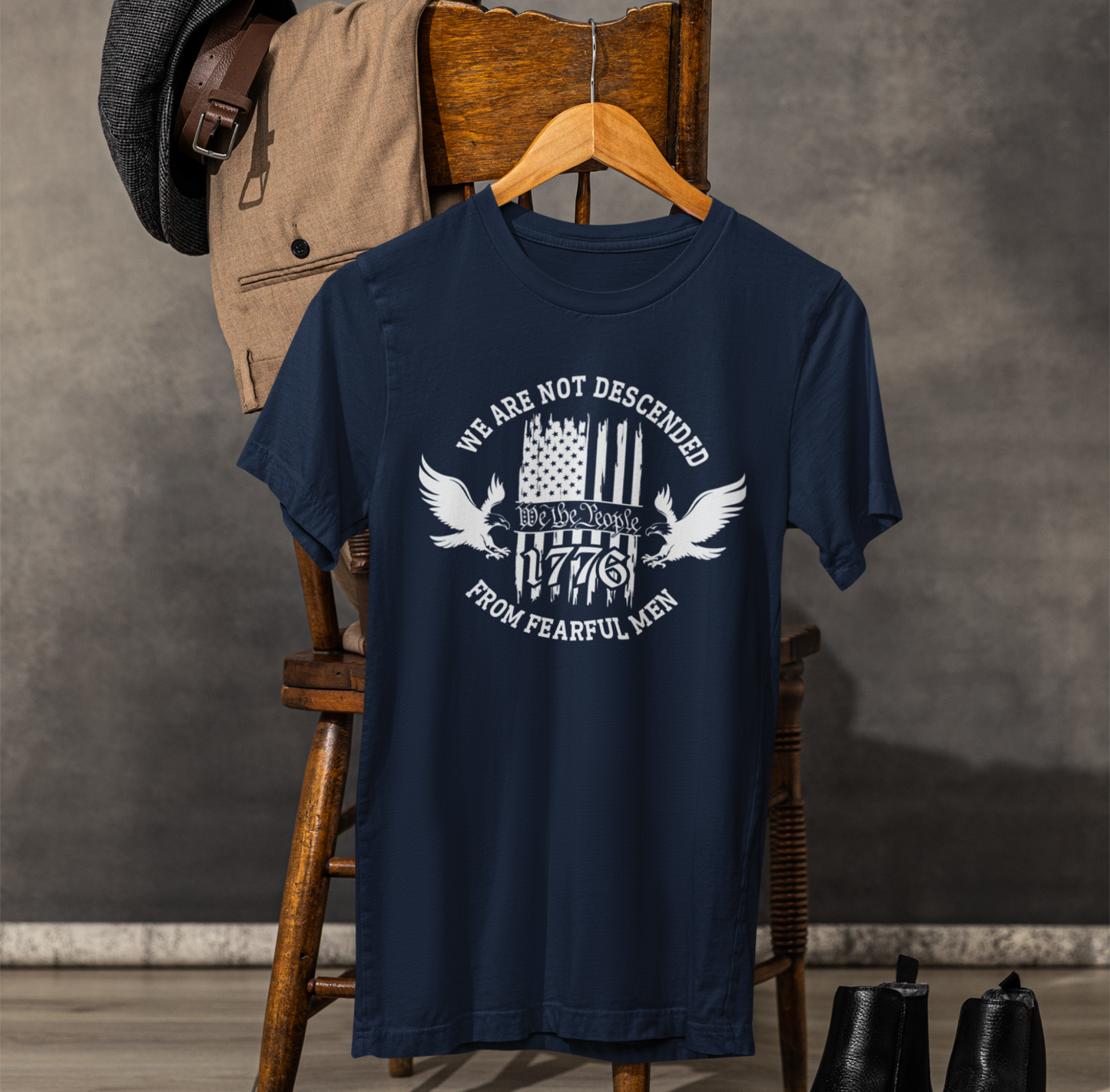 We Are Not Descended From Fearful Men unisex T-Shirt, patriotic tee, Founding fathers legacy T-Shirt - Old Glory 1776 Apparel