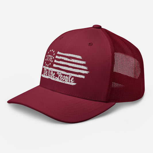 Patriotic Snapback Trucker Cap - We The People & 1776 - Old Glory 1776 Apparel
