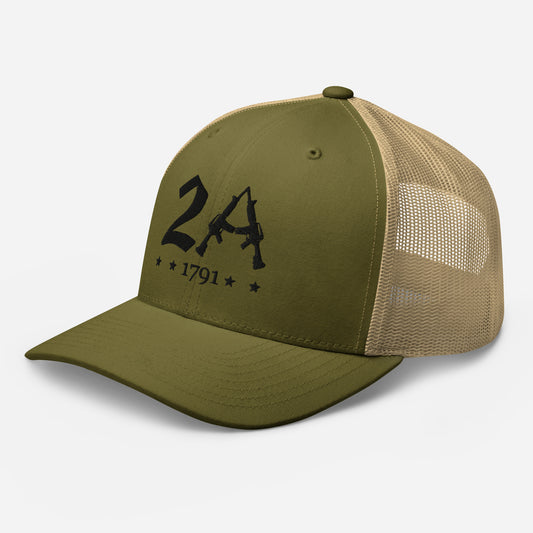 2A 1791 Snapback Trucker Cap - Second Amendment Pride - Old Glory 1776 Apparel