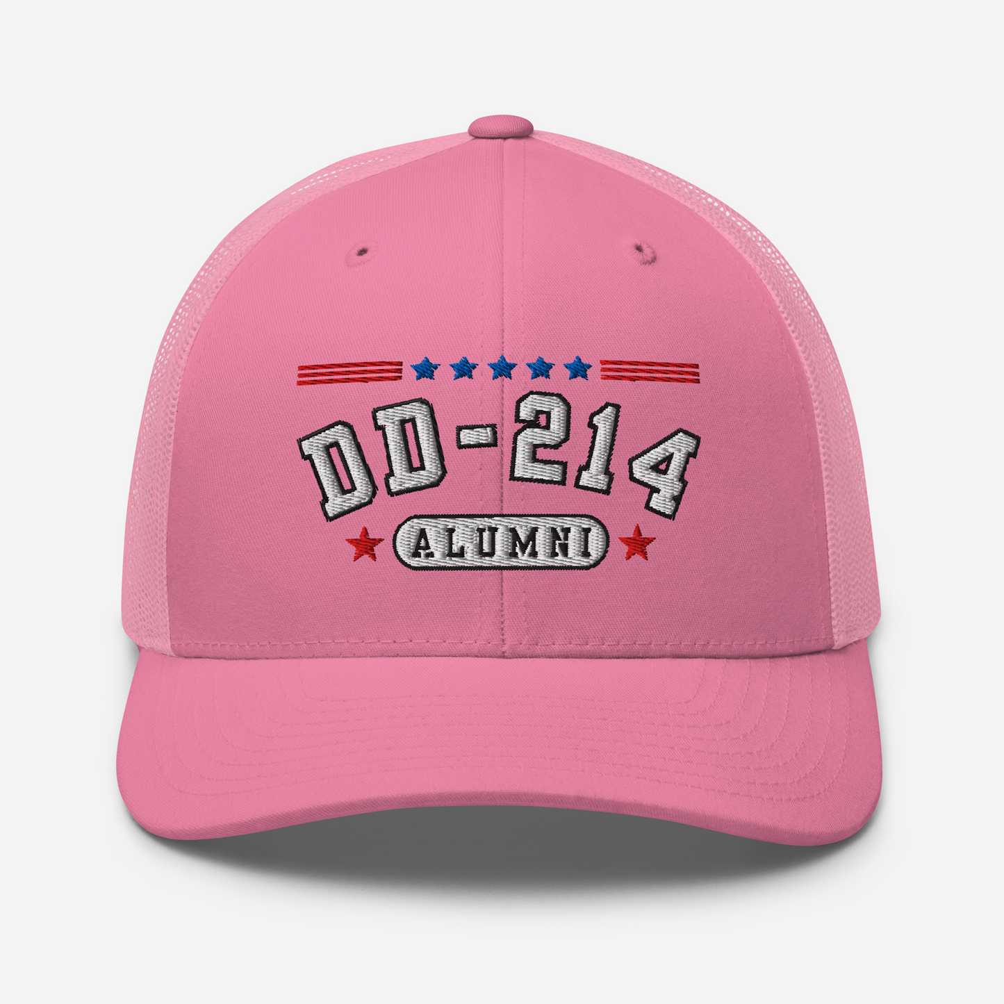 DD-214 Alumni Snapback Trucker Cap - White Embroidery, Celebrate Your Military Journey! - Old Glory 1776 Apparel