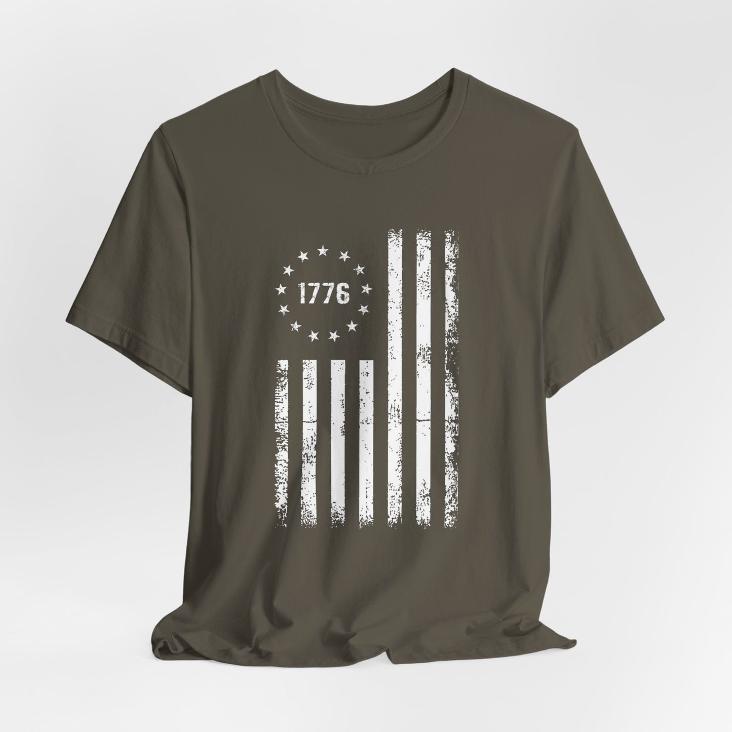 1776 Flag Unisex T-Shirt, Patriotic Tee for Celebrating Our Founding, USA History Shirt, July 4th Tee, American Flag Shirt, Independence Day - Old Glory 1776 Apparel