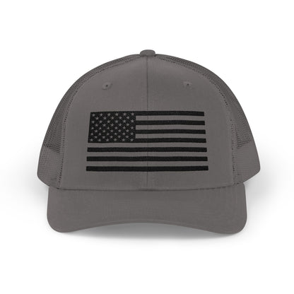 Patriotic Snapback Trucker Cap - American Flag Design