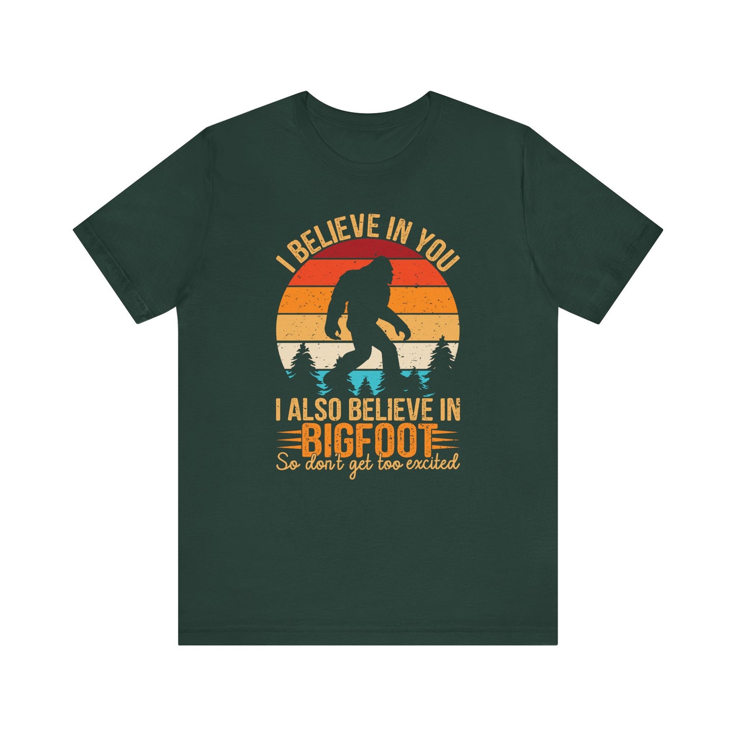 Bigfoot Believer Tee, Fun Graphic T-Shirt, Unisex Casual Wear, Nature Lover Gift, Adventure Shirt, Outdoor Humor Top