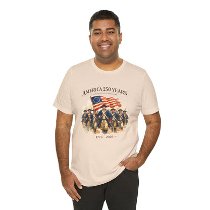 America 250 Years T-Shirt – 1776–2026 Revolutionary Flag Tee