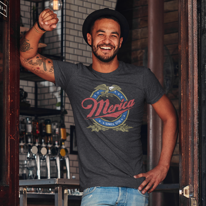 Patriotic Unisex Tee - 'Merica' Short Sleeve Shirt, 4th of July, BBQ, Casual Wear, Gift for Him/Her, USA Pride Apparel