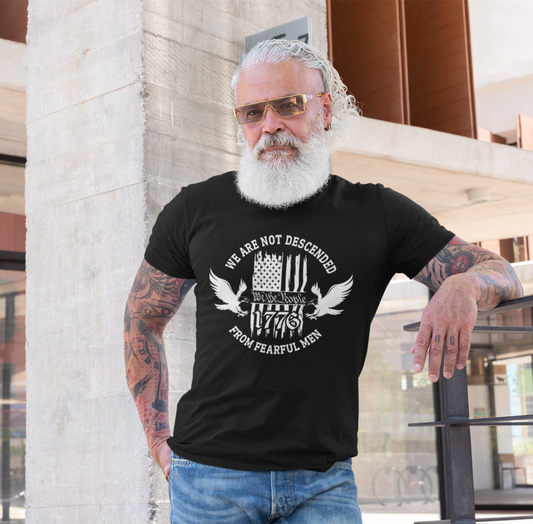 We Are Not Descended From Fearful Men unisex T-Shirt, patriotic tee, Founding fathers legacy T-Shirt - Old Glory 1776 Apparel
