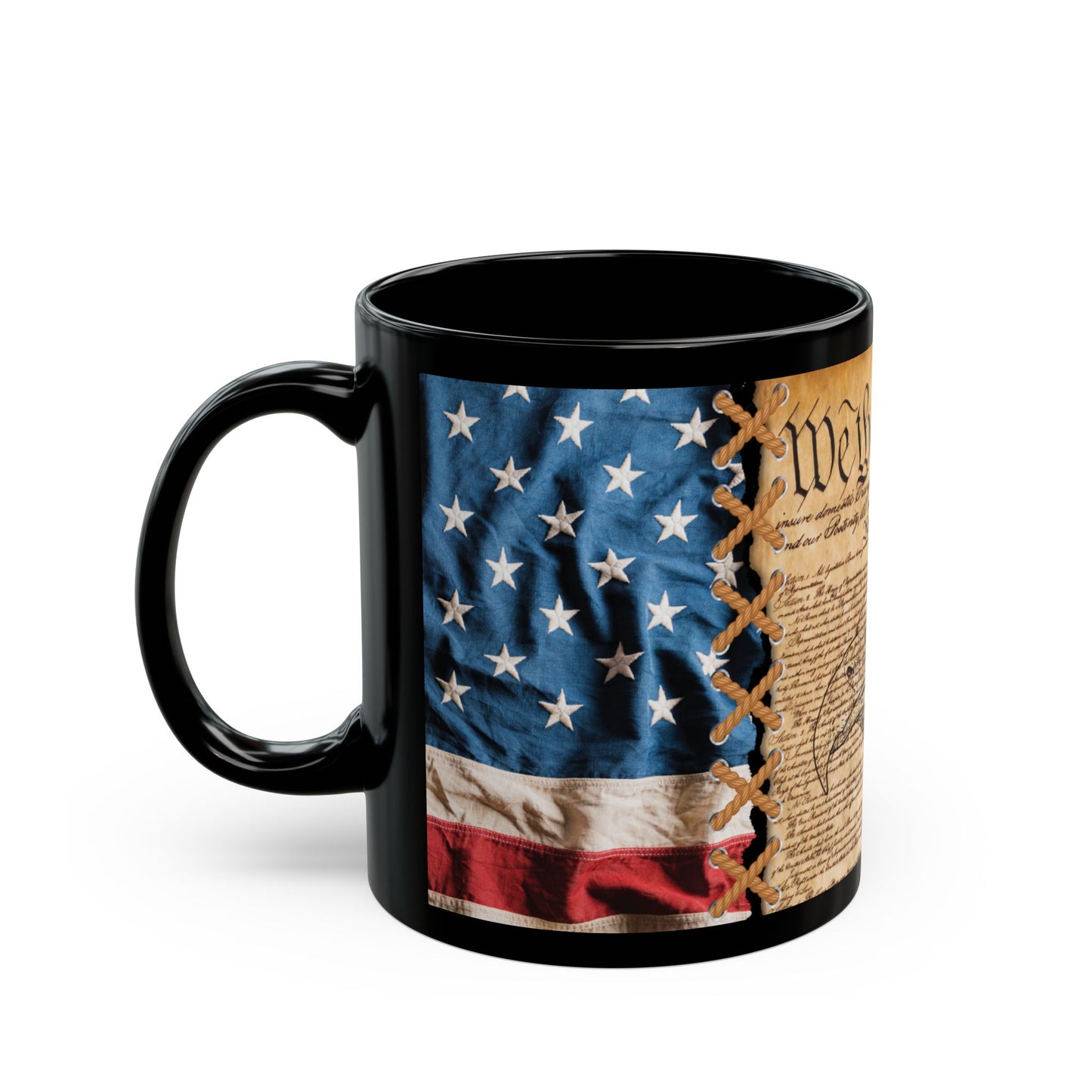 We The People Patriotic Mug, (11oz, 15oz) Constitutional Flag Coffee Cup, America Freedom, Independence Day Gift, US Constitution