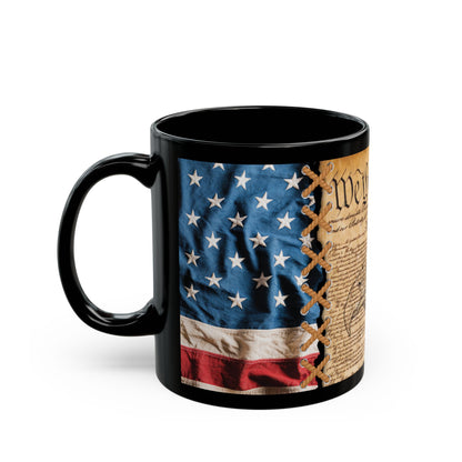 We The People Patriotic Mug, (11oz, 15oz) Constitutional Flag Coffee Cup, America Freedom, Independence Day Gift, US Constitution