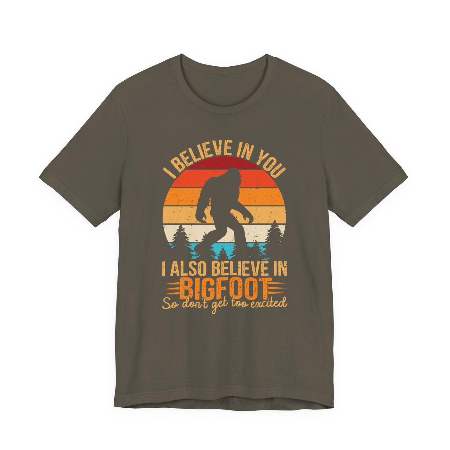 Bigfoot Believer Tee, Fun Graphic T-Shirt, Unisex Casual Wear, Nature Lover Gift, Adventure Shirt, Outdoor Humor Top
