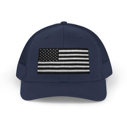 Patriotic Snapback Trucker Cap - American Flag Design