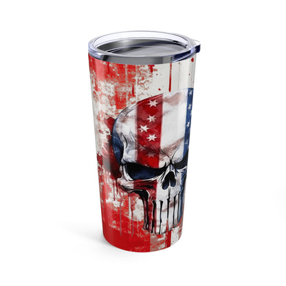 20oz Skull Tumbler - Bold Freedom Design, Perfect for Patriotic Celebrations