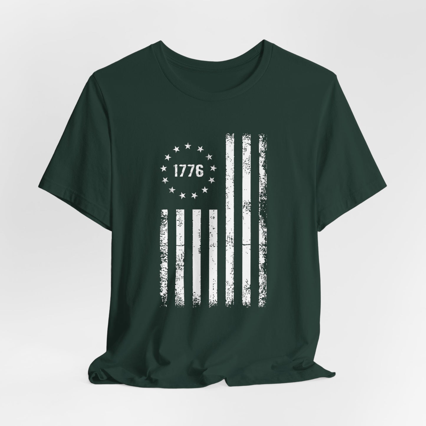 1776 Flag Unisex T-Shirt, Patriotic Tee for Celebrating Our Founding, USA History Shirt, July 4th Tee, American Flag Shirt, Independence Day - Old Glory 1776 Apparel