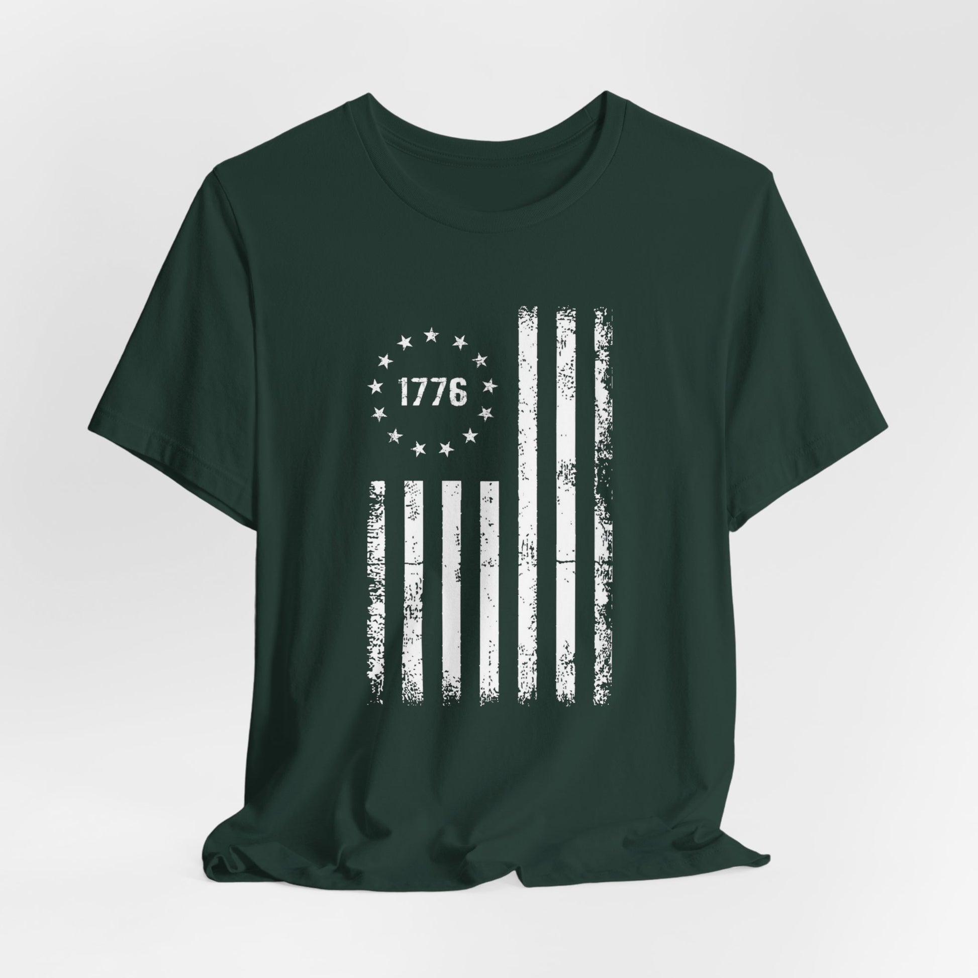 1776 Flag Unisex T-Shirt, Patriotic Tee for Celebrating Our Founding, USA History Shirt, July 4th Tee, American Flag Shirt, Independence Day - Old Glory 1776 Apparel