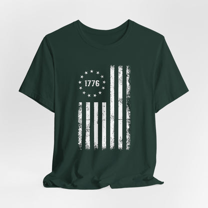 1776 Flag Unisex T-Shirt, Patriotic Tee for Celebrating Our Founding, USA History Shirt, July 4th Tee, American Flag Shirt, Independence Day - Old Glory 1776 Apparel