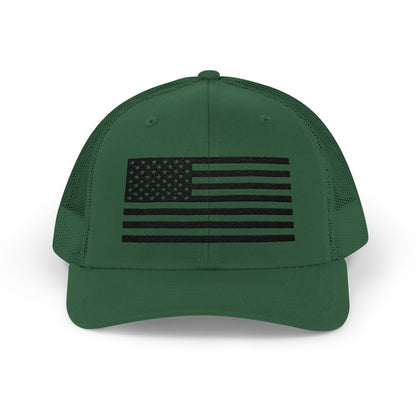 Patriotic Snapback Trucker Cap - American Flag Design