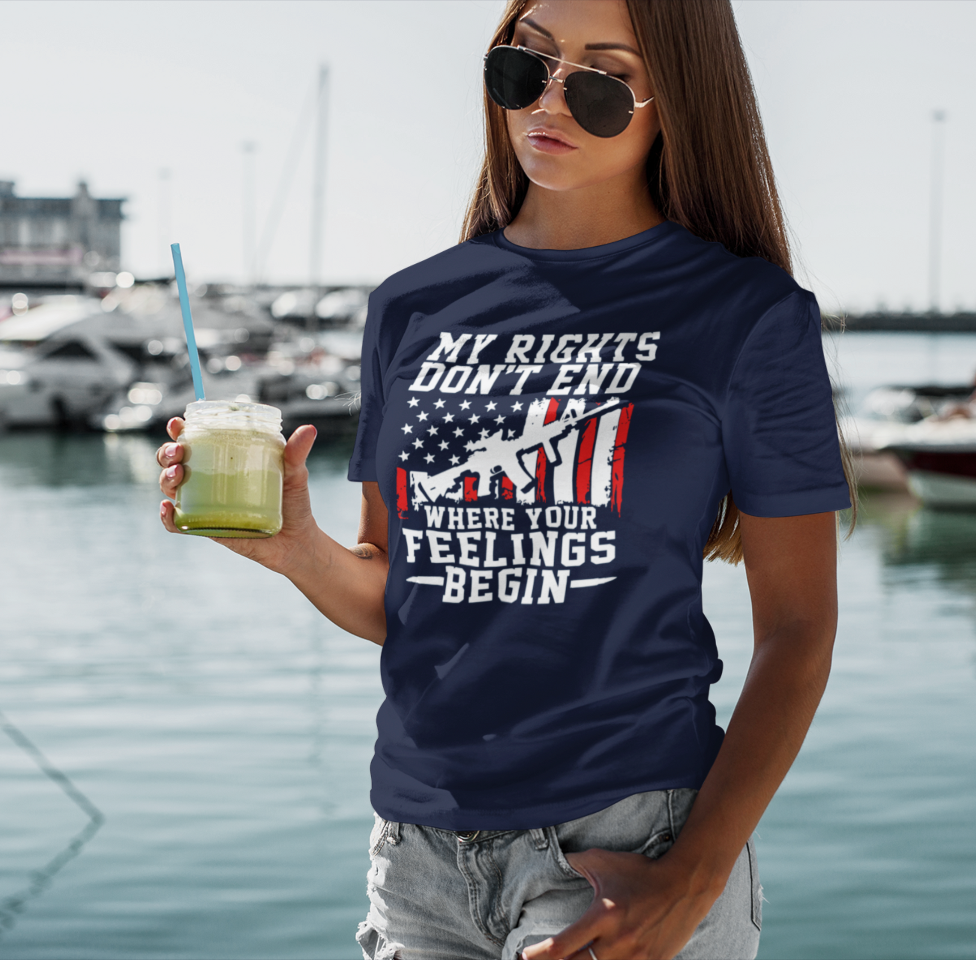 My Rights Don't End Where Your Feelings Begin Unisex T-Shirt, Patriotic Tee, Political T-Shirt - Premium T-Shirt from Printify - Just $26.99! Shop now at Old Glory 1776 Apparel