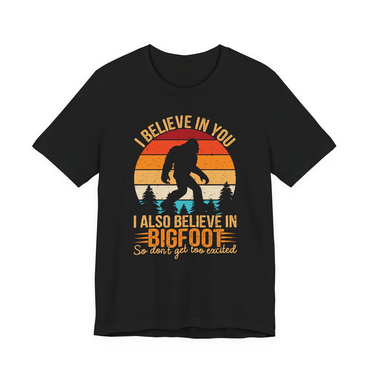 Bigfoot Believer Tee, Fun Graphic T-Shirt, Unisex Casual Wear, Nature Lover Gift, Adventure Shirt, Outdoor Humor Top