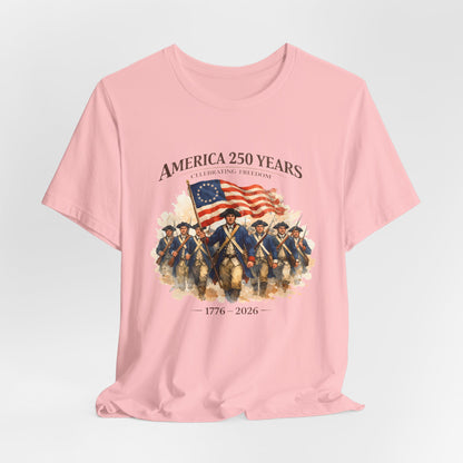 America 250 Years T-Shirt – 1776–2026 Revolutionary Flag Tee