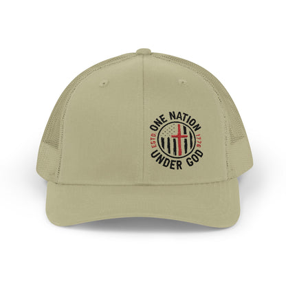 Patriotic Snapback Trucker Cap - "One Nation Under God"