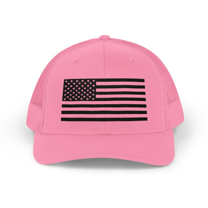 Patriotic Snapback Trucker Cap - American Flag Design